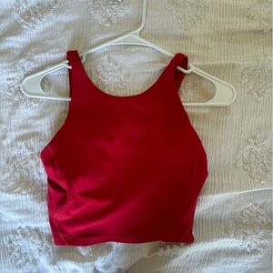 Red align high neck tank